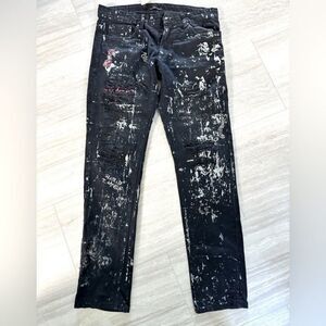 Jordan Craig Legacy Edition Aaron Fit Paint Splattered Distressed Jeans 34x34